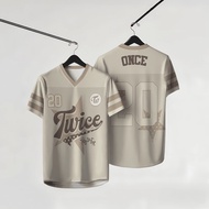TWICE This Is for Brown Series V-neck Short-sleeved Jersey Top