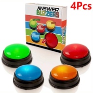 Answer Buzzers for Game Shows 4pcs Game Buzzers with Lights & Sounds Buzz Buttons for Kids or Adults