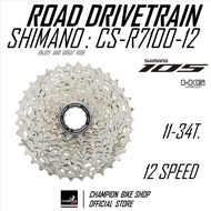 เฟืองหลัง11-34T. SHIMANO 105 R7100 CS-R7100-12 / CS-R7101-12 12SPEED ROAD CASSETTE SPROCKET