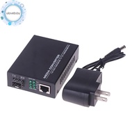 ulovebsby 1PCS Gigabit Media Converter 1 To 1 RJ45 Transceiver 10/100/1000M Fiber Optic With 3KM/20K