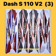 HONDA WDASH S STICKER (3) // WAVE DASH S 110 V2 DASH110 S BODY COVER SET STICKER STIKER STRIPE STRIKE LAMBANG LOGO MOTOR