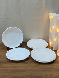 免運費  free shipping 6 pieces Arcopal France 🇫🇷 glassware strong opal glass plate white round plate side plate dishwasher safe microwave safe 法國製 白色 強化玻璃 圓盤 小盤 盤子 素色 純色 6件組