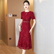 夏季新娘婚宴媽媽裝喜婆婆結婚禮服連身裙時尚顯年輕宴會晚禮服裙
