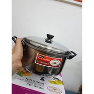 EW เตาแม่เหล็กไฟฟ้า STAINLESS BOILING POT  หม้อ2หู แสตนเลส ต้มอุ่นอาหารมีฝาปิด พร้อมหุจับ ตราจระเข้บ