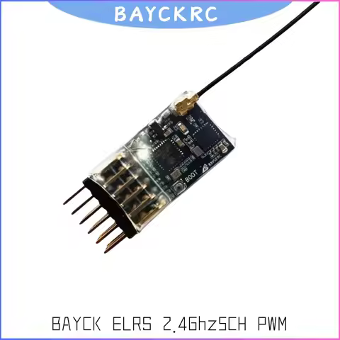 BAYCK 2.4GHz 5CH ELRS Receiver, PWM/CRSF Dual Protocol, 2dBi Antenna for FPV Drone/Quadcopter, Long 