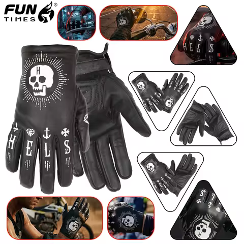Motorcycle Gloves Motorcycle Gloves Racing Long Hard Shell Leather Riding Gloves Thick Breathable Gl