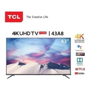 TCL LED TV SMART ANDROID UHD 4K 43A8 - 43 INCH