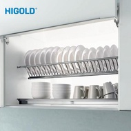 HIGOLD Stainless Steel Draining Racks Kitchen Cabinet Dish Rack Double Layer