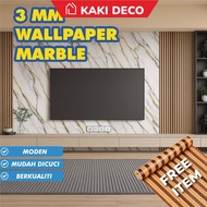 Kakideco Large 300cm x 120cm Flexi Marble Sheet Imitation Ceramic Wallpaper Dinding TV Marble
