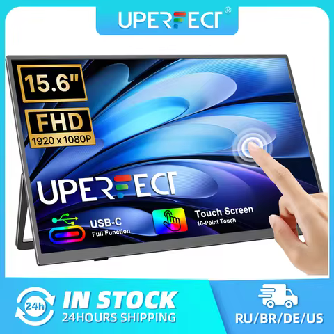 UPERFECT 15.6" Touchscreen Portable Monitor 1080P 10-Point Touch Screen Ultra-Thin Travel Display wi