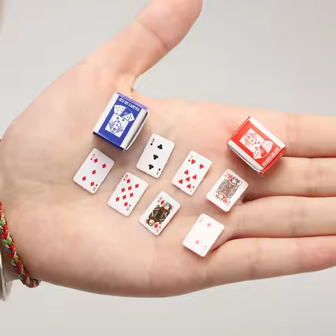 Funny Cute Mini Playing Cards Poker Games Super Small Cards Spoof Gifts Travel Toys Prank Props Doll