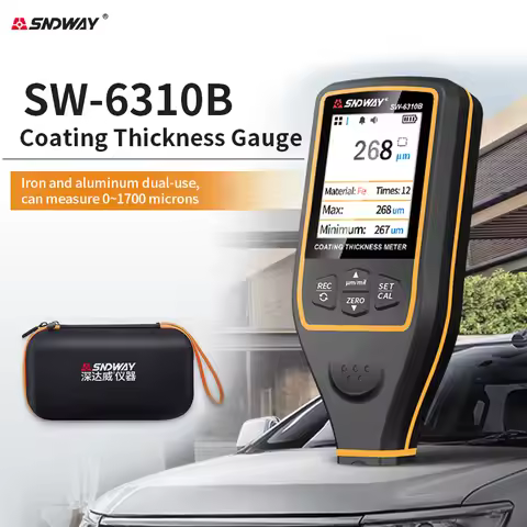 SNDWAY Coating Thickness Gauge For Cars SW-6310A 0.1um/0-1700 FE/NFE Paint Film Thickness Tester Coa