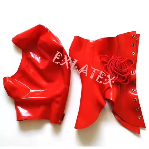 Latex Hood Deadpool mask Holiday Hoods Latex mask and Collars with Lacing Behind with Zipper Latex M