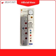 ZEATAR Premium Portable Socket Extension With USB Ports Surge Protector Extension Plug SIRIM Approve