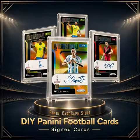 DIY Panini FIFA Football Autographed Cards World Cup Series Di Maria Vinicius Rodrygo Luis Figo Home