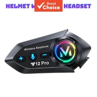 Y12 Pro Earphones Motorcycle Helmet Bluetooth Headset JL Dual Chip 500m Intercom Dual Mic Noise IP56