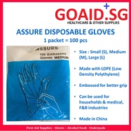 ASSURE Disposable Gloves with Low Density Polyethylene (1 packet = 100s)