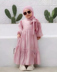 Gamis Anak Perempuan Murah Set Hijab 4-9 Tahun Dress Anak Arsyila
