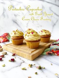Pistachio Cupcakes  with Greek Yogurt Cream Cheese Frosting