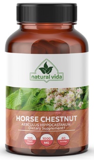Horse Chestnut Extract Aescin 20% - 1000mg Vegan Capsules Herbal Supplement - Non-GMO, Gluten Free -