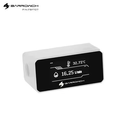 Barrowch Computer Watercooler Monitor OLED Temperature+Flow 2 In 1 Custom Water Cooling Build Flowme