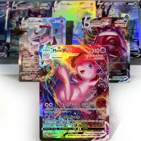 Fusion Strike PKM Cards PTCG6-G GX Rainbow Gengar Espeon Celebi Mew VMAX Rare Collection Battle Toys