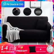 Elastic Regular Stretchable Sofa Cover L Shape 1/2/3/4 Seater Black Seat Cover Waterproof Sala Set