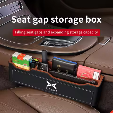 For Xpeng Xiaopeng P7 P5 G3 G9 G3i Leather Car Seat Gap Organizer Seat Crevice Slot Storage Box Cons