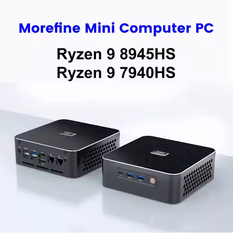 MOREFINE M600 Gaming Mini PC Ryzen 9 8945HS 7940HS USB4 2×2.5G LAN Dual DDR5 2×NVMe Windows 11 Deskt
