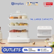 Simplus Electric Food Steamer Multi-functional 3-Tier Free 14L Large Capacity Steamed Egg Fish Pastr