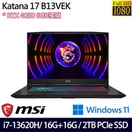 《MSI 微星》Katana 17 B13VEK-1065TW(17.3吋FHD/i7-13620H/16G+16G/3TB SSD/RTX4050/特仕版)