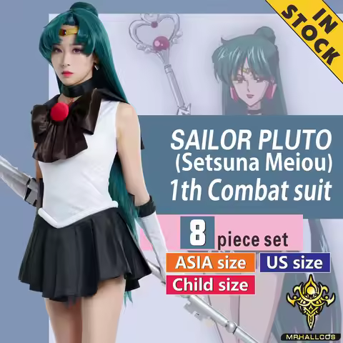 MRHALLCOS Anime Cosplay Sailor Pluto Setsuna Meiou Moons Crystal Dress Outfits Costume Halloween Par