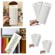 love* 3 6PCS Reading List Book Mark Library Card Book Mark Reading Tracker Book Mark