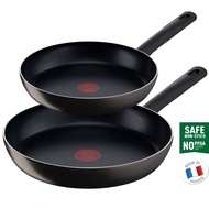 Tefal Bistro Titanium Nonstick Frying Pan 2p (24+30cm) Dishwasher Oven Safe No PFOA Brown