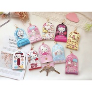 ✨💖 Cartoon PU Leather Ezlink Card Holder Retrenchable Key Holder Pouch 💖 Hello Kitty Doraemon Trace Together Token 💖