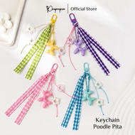 GANTUNGAN Poupeepou - Poodle Ribbon HangingKeychain | Cute Poodle Dog Keychain