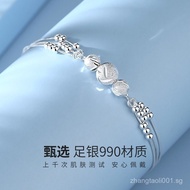 [Brand Review22.5Ten Thousand+Strip]Yingqianhui990Silver Anklet for Women Lucky Bead Fashion Persona