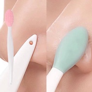 NOSE BRUSH DOUBLE SIDE SILICONE pembersih hidung bersihkan kulit mati jerawat whitehead Minyak bintik hitam berus hidung