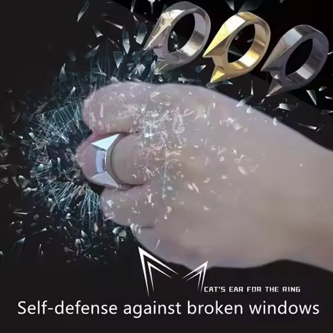 Men and women self-defense couple ring broken glass artifact window breaker metal multi-function knu