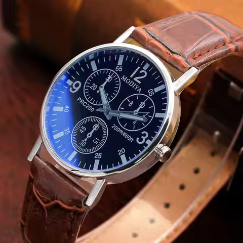 2026 New Arrival MODIYA Three-eye Men's Watch Fashionable Trendy Quartz Blue Light Glass Watch Styli