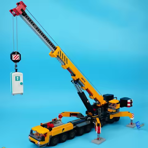 Third Party Compatible Sets City Series Building Blocks 60409 Mobile 16-Wheel Yellow Crane Hoisting 