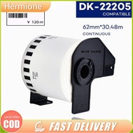 DK22205 Thermal Paper Roll QL DK-2205 Compatible DK22205 Thermal Paper Roll 62mm*30.48m Barcode Labe