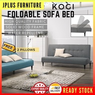 Jplus 2 in 1 Foldable 3 Seater Sofa Bed Living Room Luxury Sofa Fabric Strong Solid Wood Kerusi Katil Lipat Kogi 沙发