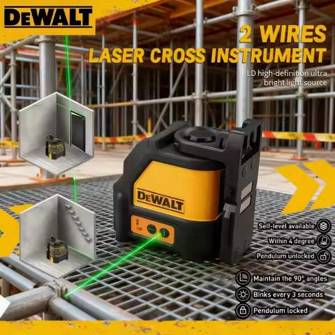 DEWALT DW088CG Laser Level 2-Line Cross Line Green Light Automatic Leveling High Precision Horizonta