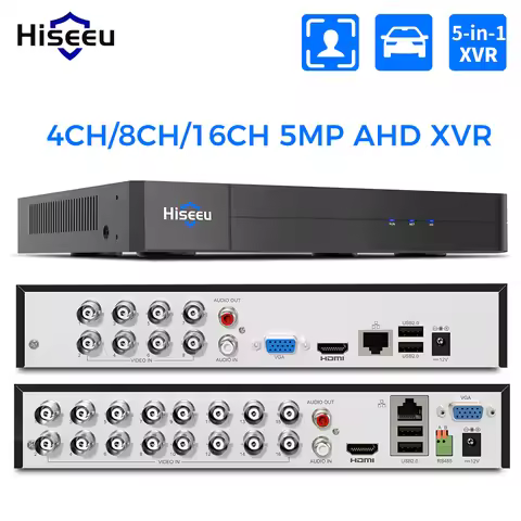 Hiseeu 4CH 8CH 16CH 5MP XVR AHD CVI TVI CVBS IP Digital Video Recorder DVR Home Security Protection 