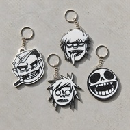 Gorillaz Band Keychain | 3D Printed PETG Custom Bag Charm & Backpack Accessory | Alternative Rock Me