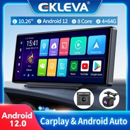 EKLEVA กล้องติดรถยนต์แอนดรอยด์13 4 + 64GB8 Core 5G WiFi ไร้สาย CarPlay แอนดรอยด์เลนส์คู่1080P Dash C