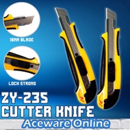 ZY-235 Cutter Knife Cutter Heavy Duty Cutter Knife Blade Paper Cutter Knife Parcel Knife Pisau Kerta