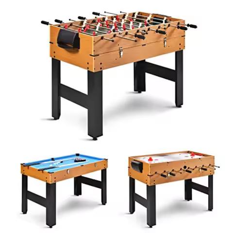 3 in 1 Multi Game Table 49 Inch with Foosball Hockey and Billiards Competition Sized Combo Game Tabl