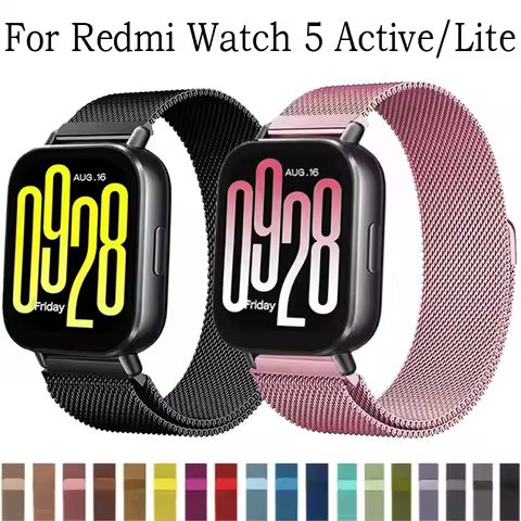20mm 22mm Milanese Magnetic Strap for Redmi Watch 5 Active Samsung Galaxy Watch 7 6 5 4 Metal Bracel